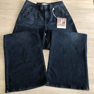 Cello Jeans Wide Leg Bell Bottoms Dark Wash Womens Jr Size 9